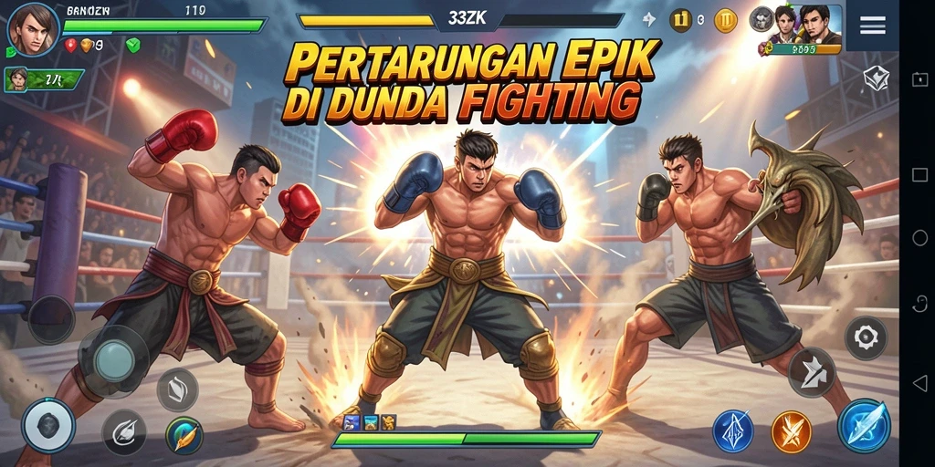 Gameplay 33ZK yang seru dalam pertarungan Fighting.